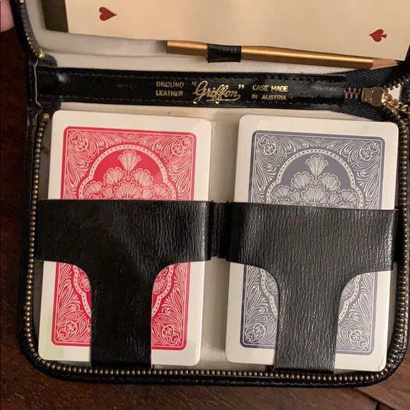 Vintage Griffon Leather Zip Case for Playing cards - Picture 9 of 14